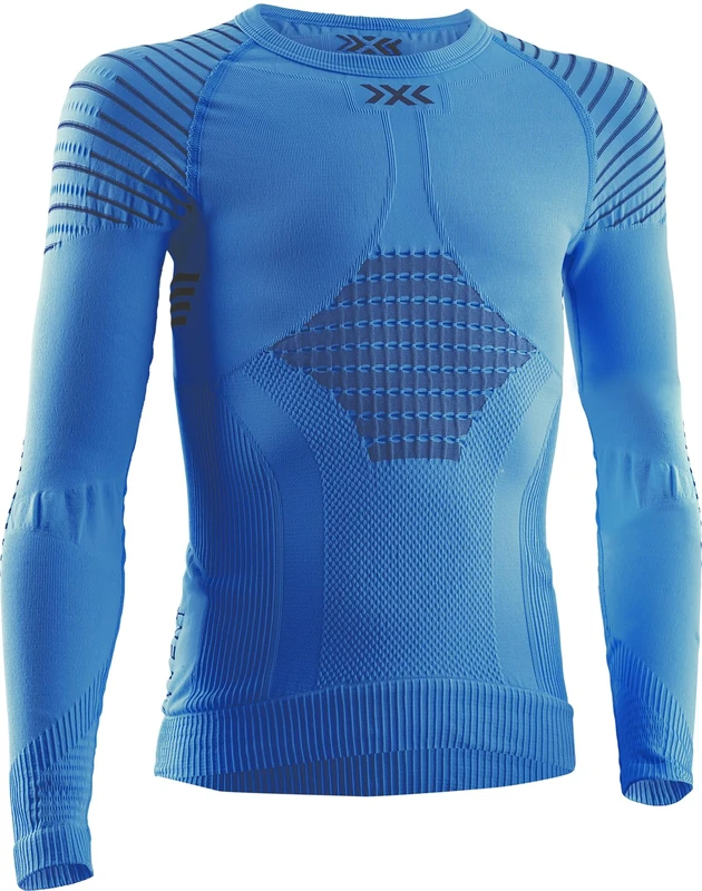 X-BIONIC INVENT 4.0 Shirt Round Neck Long Sleeves Junior Baselayer Functional Sport T-Shirt - Teal Blue/Anthracite, 8/9