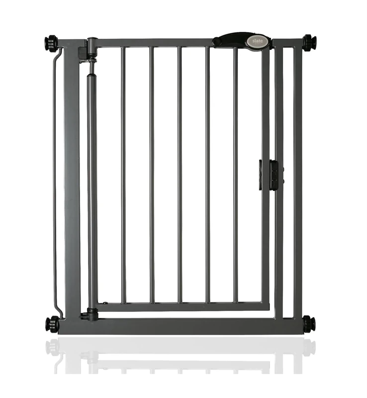 Safetots Pressure Fit Self Closing Stair Gate, Narrow, 68.5cm - 75cm, Slate Grey, Auto Closing Baby Gate, Safety Barrier for Toddler, Easy Installation