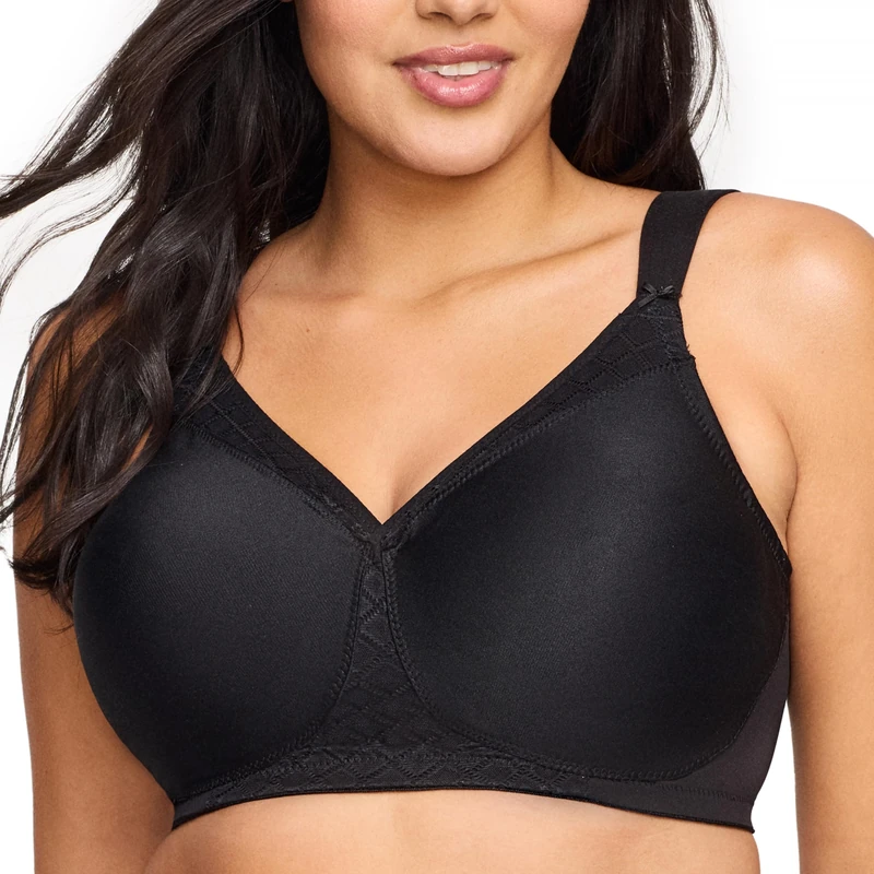 Glamorise MagicLift Seamless T-Shirt Wirefree Bra 1080 (Women's & Women's Plus) Black - Image 1