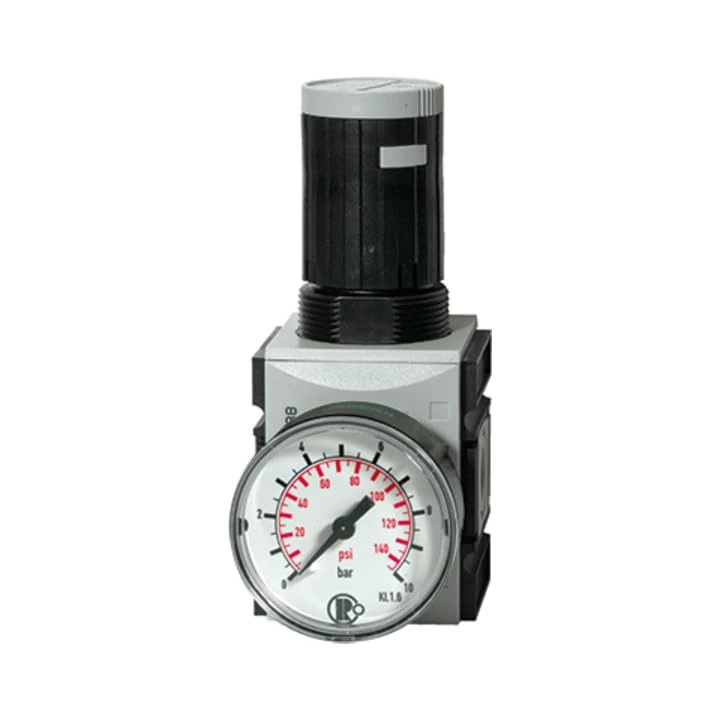 RIEGLER Futura 156641-FU 7516 Precision Pressure Regulator with Mano, BG 1, G 3/8, 0.5-16 Bar, Pack of 1