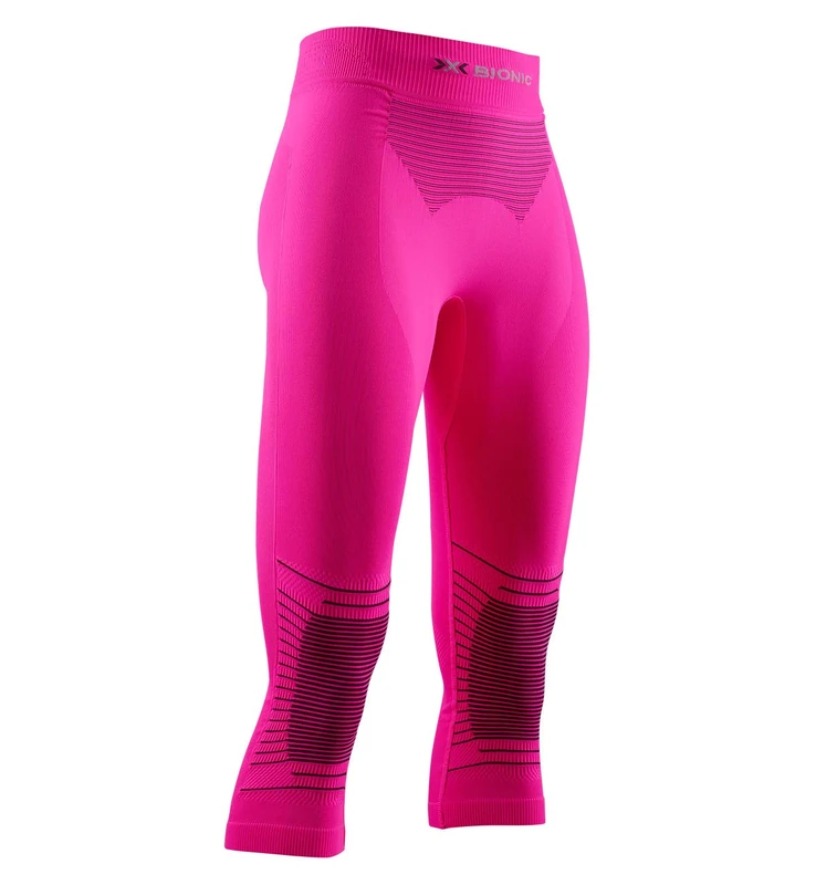 X-BIONIC Energizer 4.0 Pants 3/4 Women Baselayer Functional Pants - Neon Flamingo/Anthracite, Small
