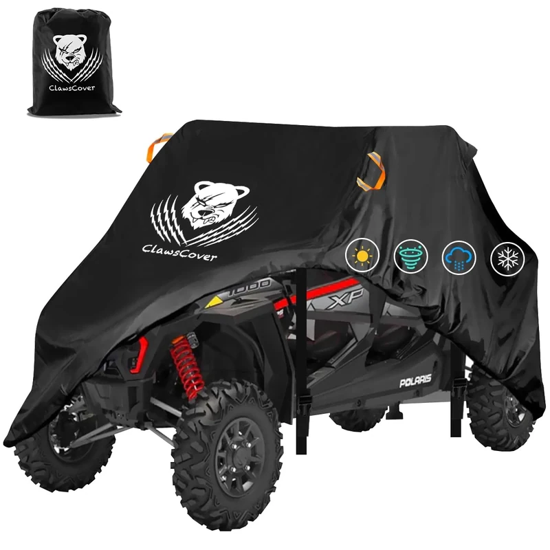 ClawCover 4-6 Seater XXL UTV Covers Waterproof Outdoor,Heavy Duty Fadeless Oxford Cloth,Windproof All Weather Side by Side Covers Accessories for Polaris RZR Can-Am Yamaha Honda,159Lx66Wx76H Inch