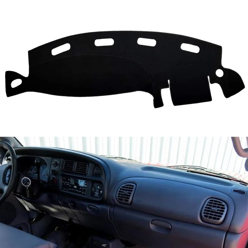 HanLanKa Black Carpet Dashboard Cover for Dodge Ram 1500 2500 3500 1998-2001 Carpet Dash Mat,Custom Fit Dash Cover,Easy Installation