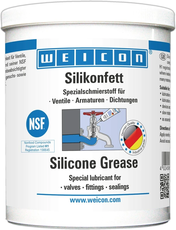 WEICON Silicone grease 450 g, lubricant for valves, fittings, seals
