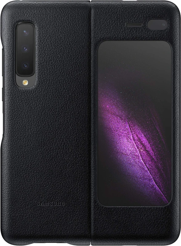 Samsung Galaxy Fold 5G Leather Cover Black - Image 1