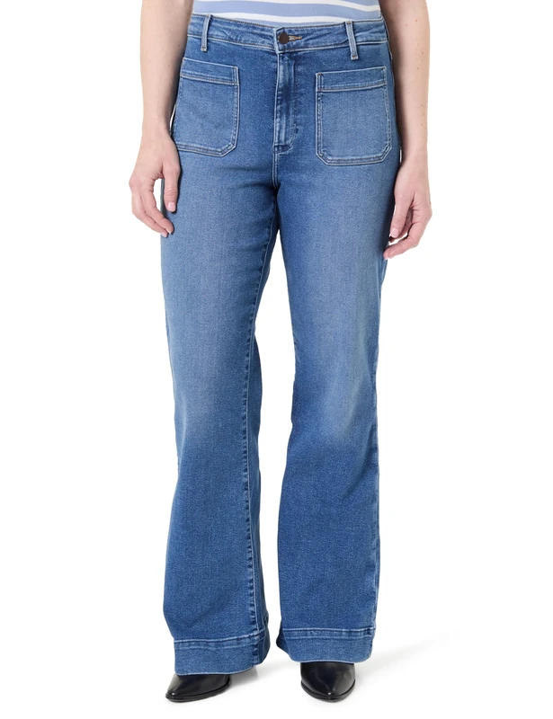 Wrangler Women's Flare Jeans, Raven, 25x32 EU