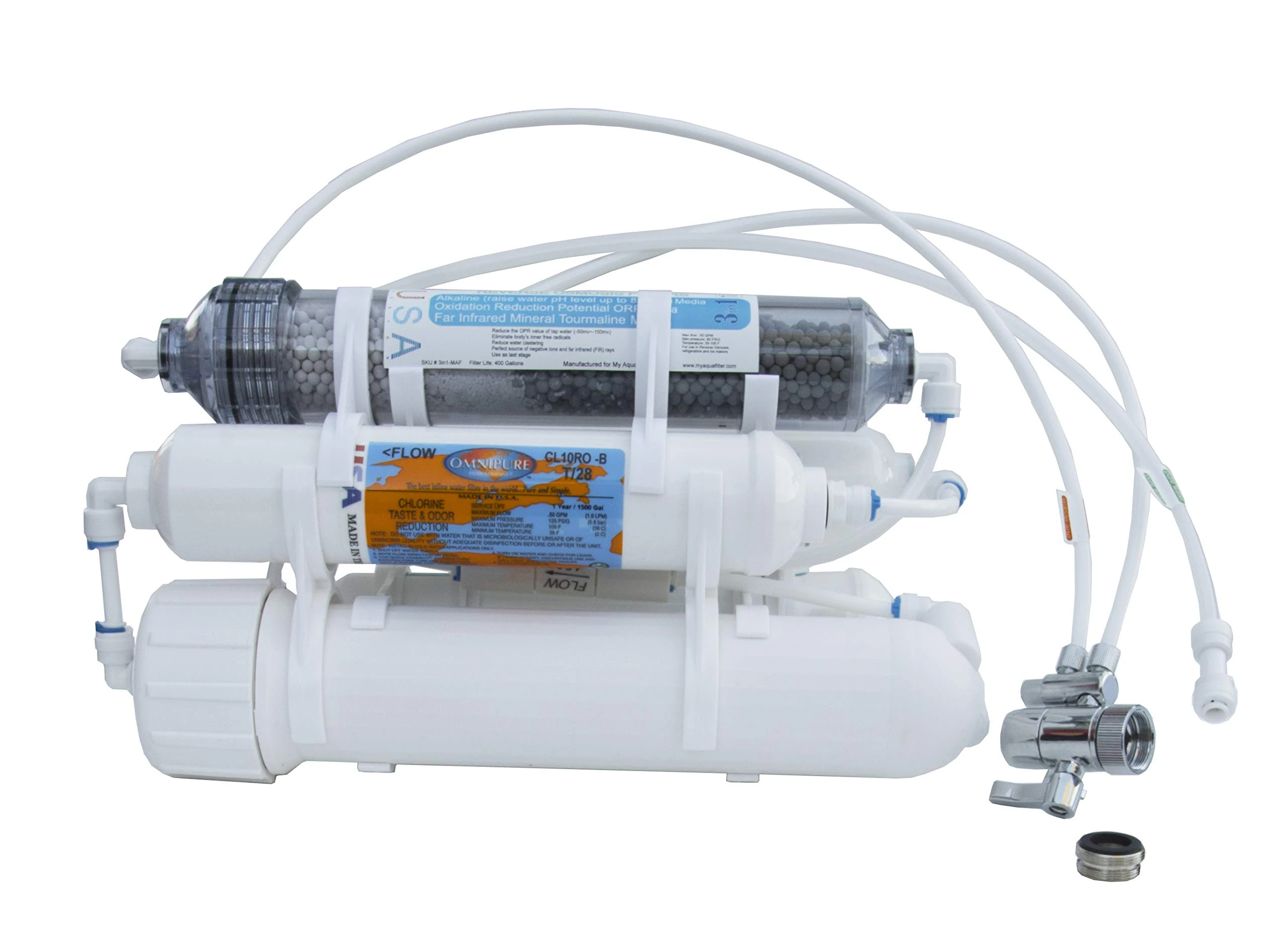 Alkaline (Raise pH Level) 5-Stage Countertop Reverse Osmosis Revolution Water Filter Purification System, 75 GPD Membrane