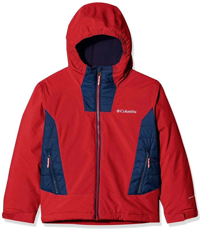 Columbia Wild Child Jacket Boys Hardshell Jacket - B-Mountain Red, Carbon, M - Image 1