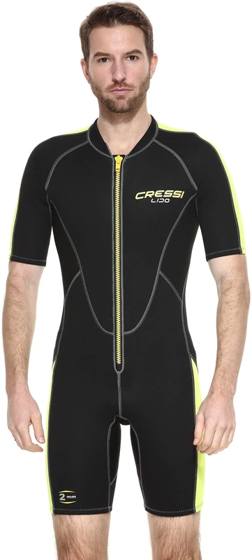 Cressi Lido Man Shorty Wetsuit - Men's Shorty Wetsuit for Snorkelling, Swimming and Water Sports, 2mm Ultra Stretch Neoprene