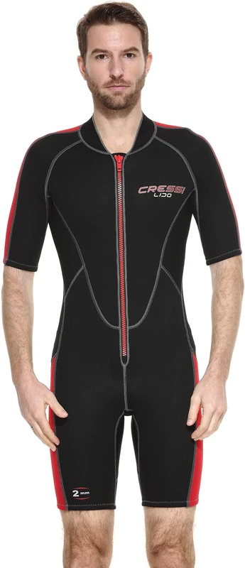 Cressi Lido Man Shorty Wetsuit - Men's Shorty Wetsuit for Snorkelling, Swimming and Water Sports, 2mm Ultra Stretch Neoprene