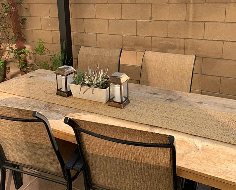 Light & Pro Reversible Jute Braided Table Runner - Farmhouse Burlap, Natural, Organic Eco-Friendly Rustic Vintage Dining - 13x72 Inch