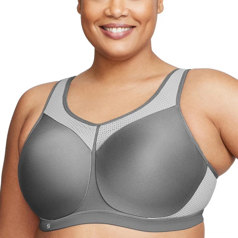 Glamorise High Impact Wonderwire Sports Underwire Bra 9066 (Women's & Women's Plus) Gray - Image 1