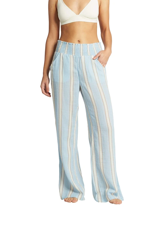 BILLABONG Women's New Waves Stripe Pant, Clear Sky, Large