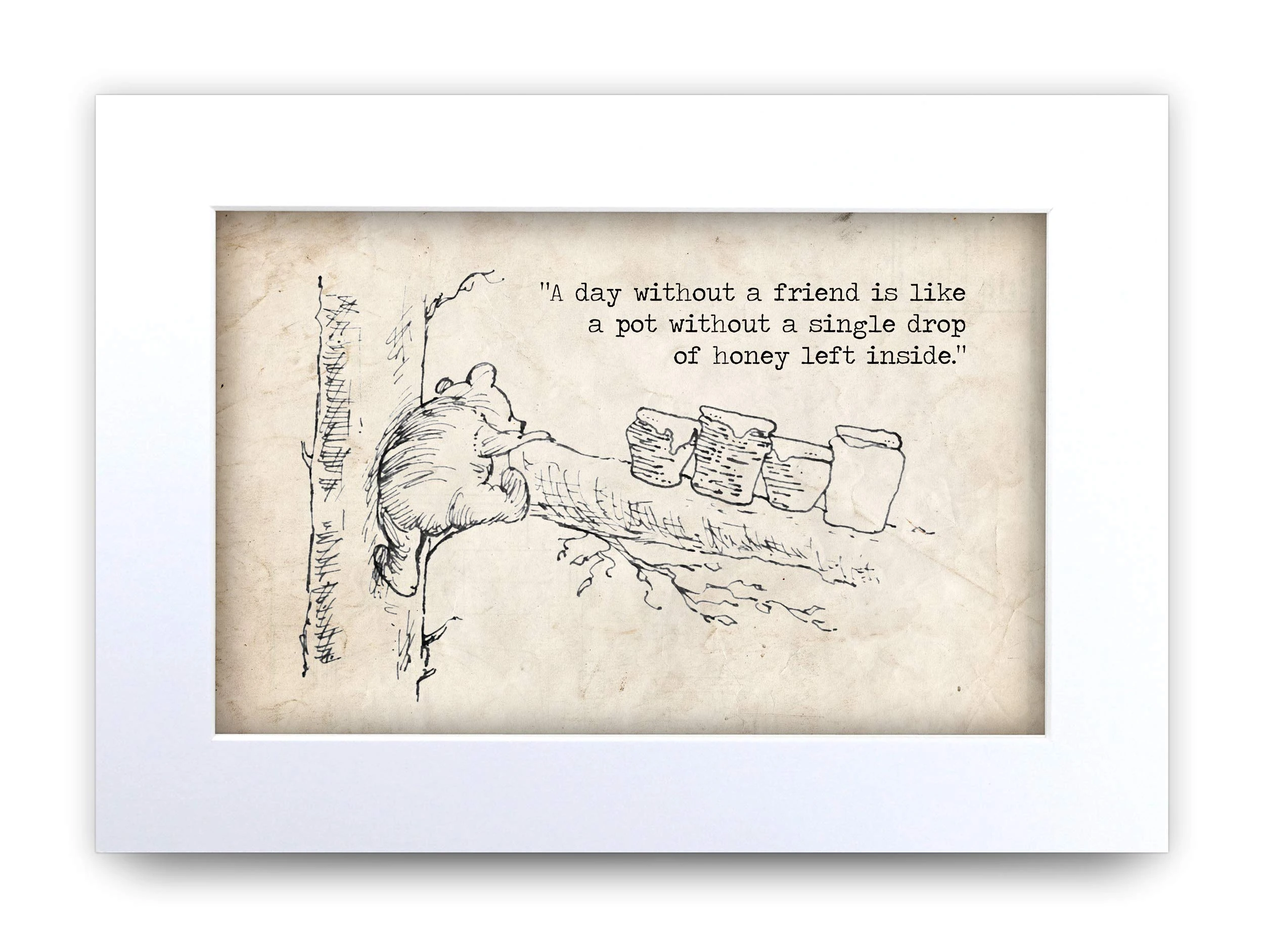 HWC Trading Winnie the Pooh Drop of Honey A4 Printed Quote Nursery Print Baby Shower Room Gifts New Born Bedroom Gift Print Photo Picture Display