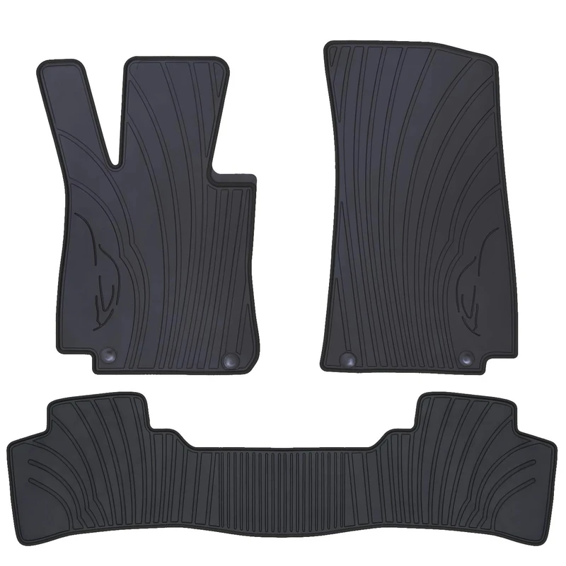 SAN AUTO Car Floor Mats for Mercedes-Benz GLC 2016 2017 2018 2019 2020 2021 Custom Fit Full Black Rubber Auto Floor Liners All Weather Protection Heavy Duty Odorless