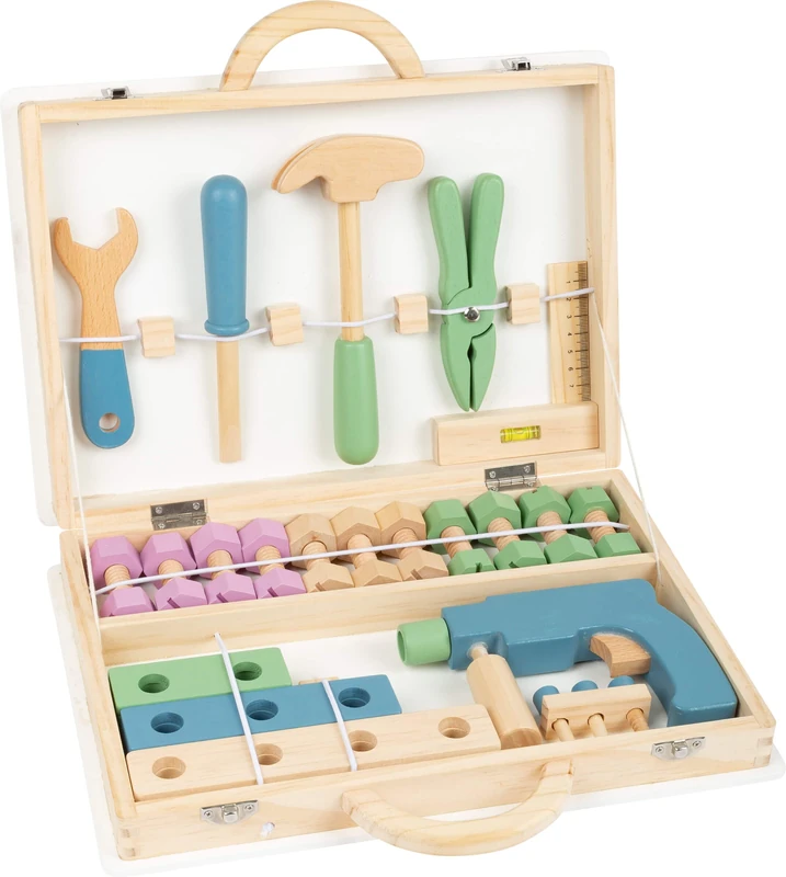 Small Foot 11505 Scandinavian Wooden Toolbox - 32 Piece Set