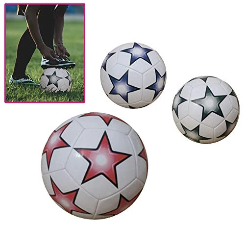 Junatoys -32908 Pentagonal Leather Stars Football, Multicoloured (32908), Assorted Colour/Model