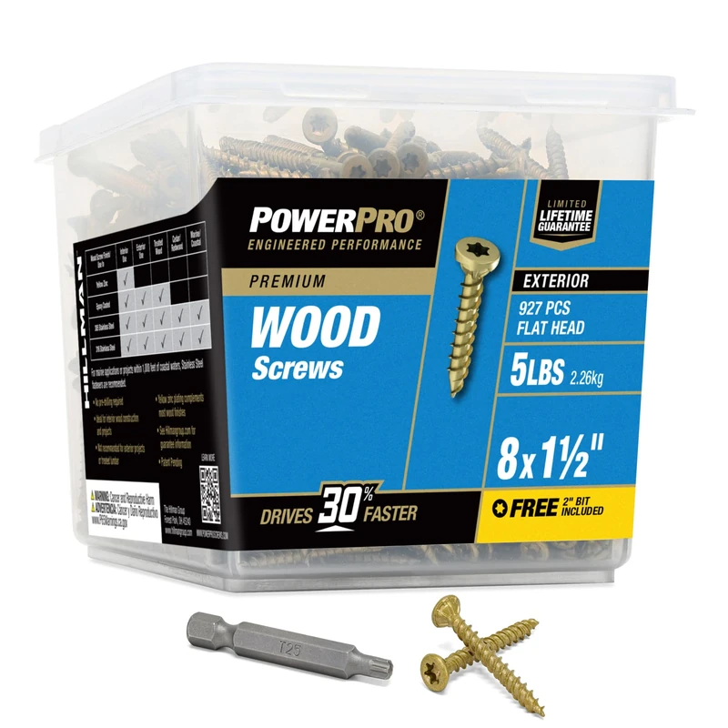 Power Pro 48606 Premium Exterior Wood Screw #8 x 1-1/2", White