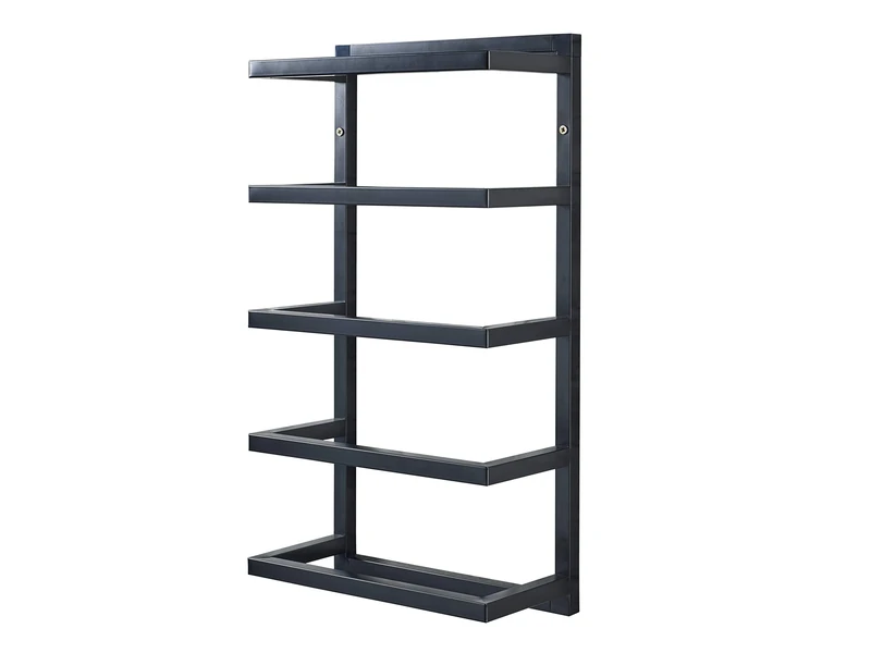 House & Homestyle Matte Metal Towel Holder, Wall Mountable 5 Tier Hanging Towel Storage Rail, Premium Modern Rack for Bathroom, En Suite or Toilet – Black