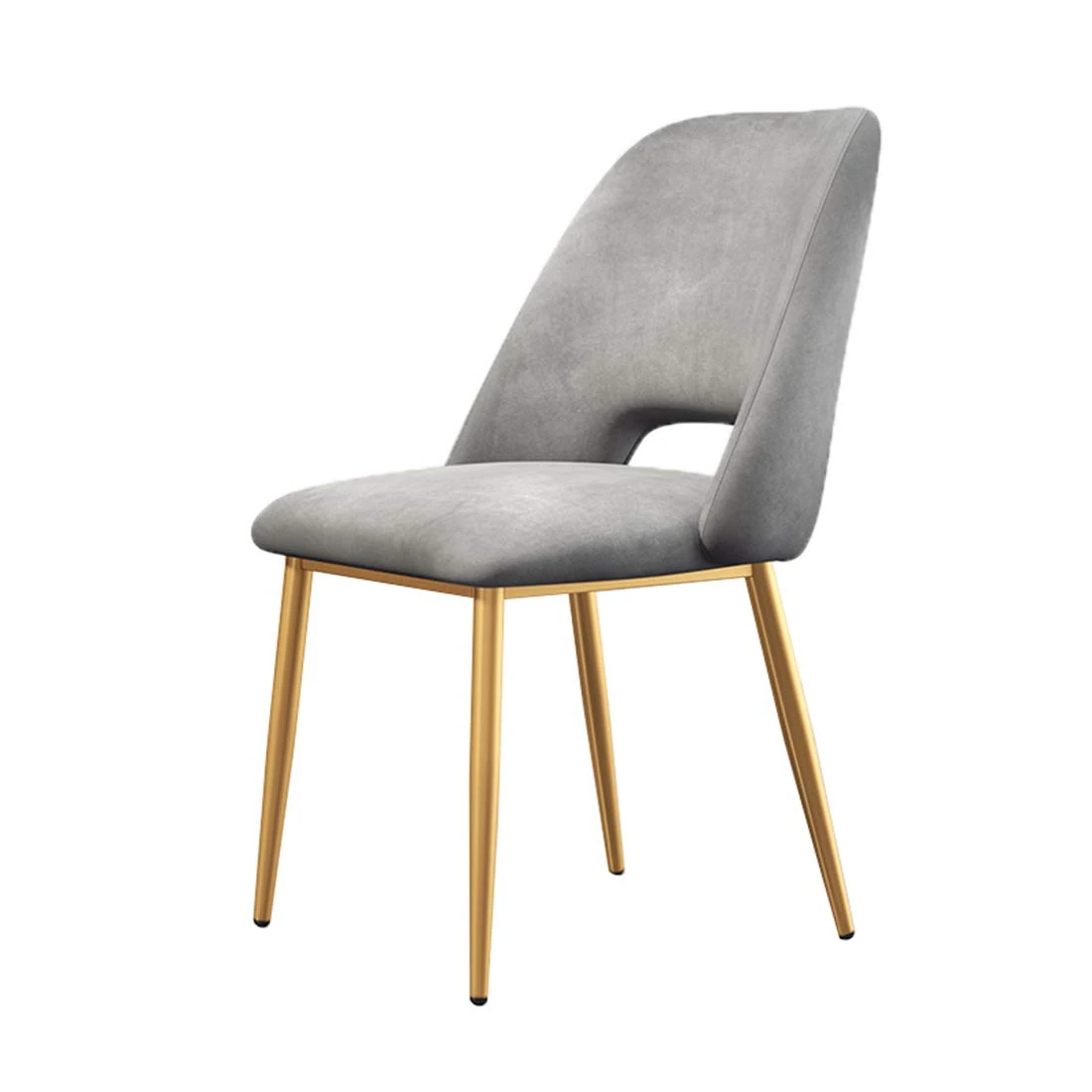 Nordic Dining Chair Metal Legs,Ergonomically Designed Coffee Side Chair,Flannelette Upholstered Lounge Sofa Chair,for Leisure/Office/Reception/Living Room/Desk/Patio/Terrace/Office/Kitchen