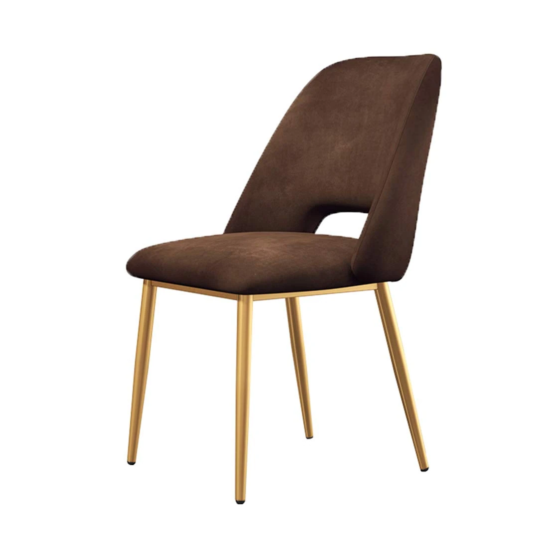 Nordic Dining Chair Metal Legs,Ergonomically Designed Coffee Side Chair,Flannelette Upholstered Lounge Sofa Chair,for Leisure/Office/Reception/Living Room/Desk/Patio/Terrace/Office/Kitchen