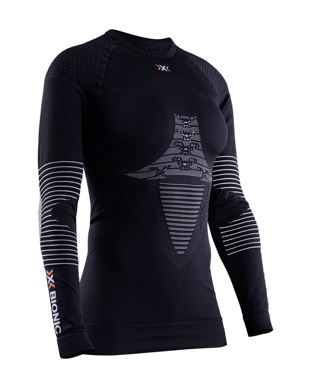 X-Bionic Energizer 4.0 Shirt Round Neck Long Sleeves Women Baselayer Functional Sport T-Shirt - Opal Black/Arctic White, X-Small