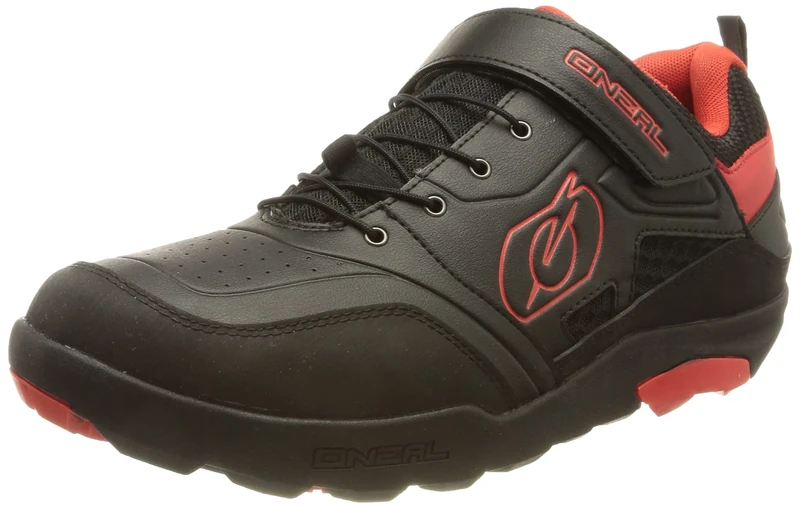 O'NEAL | Cycling-Shoe | Mountain Bike MTB DH FR Downhill Freeride | high Grip, Speed Lacing System, mesh Ventilation | Traverse Flat Shoe | Adult | Black red | Size 36