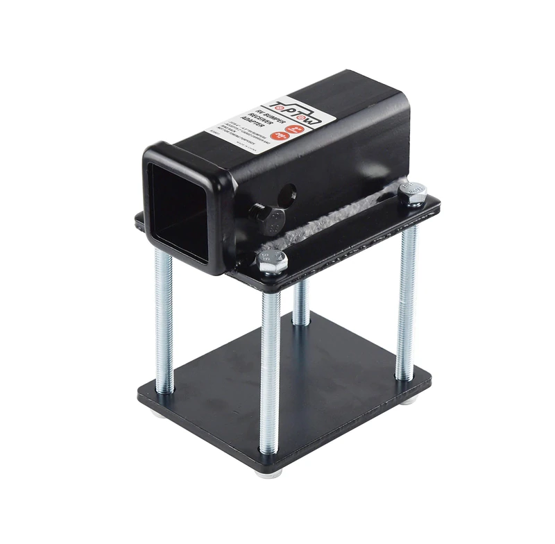 TOPTOW RV Bumper Hitch Receiver 63801 for 4 inch to 4.5 inch Beams, 2 inch Receiver Opening, Fits for Bike Racks, Cargo Carriers Camper-on