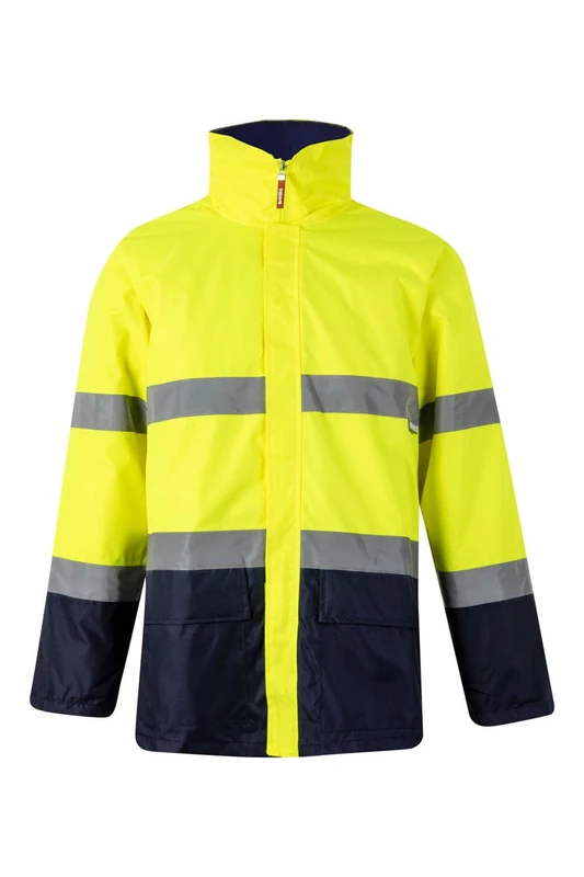 VELILLA 306002 Bicolour Parka, Navy Blue and Fluor Yellow, Size 2XL