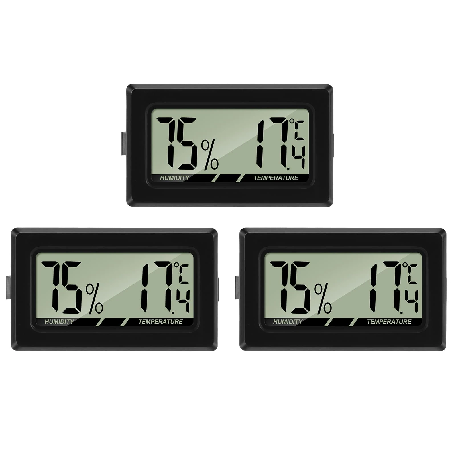 Thlevel Room Thermometer Hygrometer Small Temperature Gauge and Humidity Meters for Car Greenhouse Home Office 3PCS