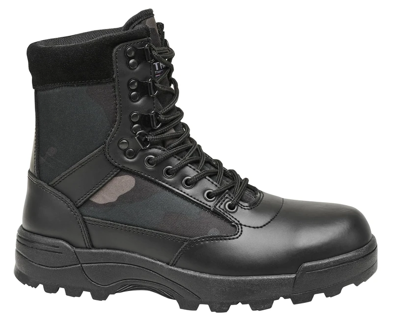 Brandit Men's 9 Eyelet Tactical Boots Uniform Dress Shoe, Dark camo, 10 UK