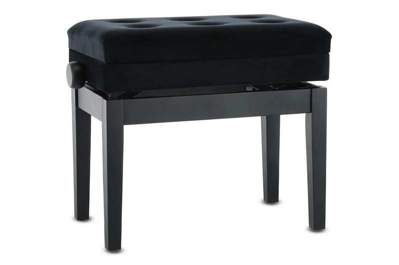 GEWA Piano Bench Deluxe Compartment, black matte, with sheet music compartment