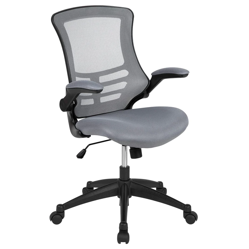 Flash Furniture Office Chair, Ergonomic Office Chair with Mesh Back Support, Contoured and Height Adjustable Seat and Tilt Lock Lever, Grey, 64.77 x 62.23 x 104.78 cm