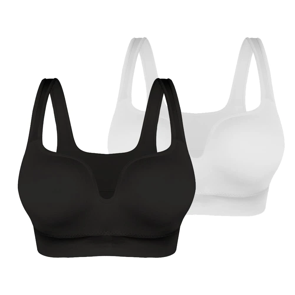 URPLITY Women Seamless Sports Bra Padded Plus Size Sleep Bras for Girls in Yoga Bralette Push Up Support Comfort Camisole Gym Bra