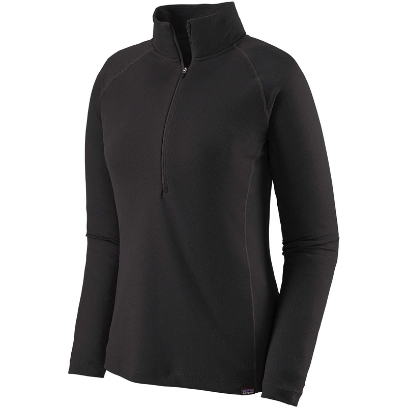 Patagonia W's Cap MW Zip Neck T-Shirt for Women, Black, M - Image 1