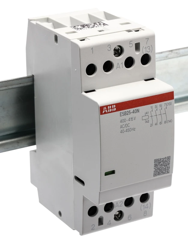 ABB Protecta Plus ESB25-40N-07 400V AC/DC Installation Contactor • 25 A Rated Current • 4 NO 4-Pole Modular Contactor • DIN Rail Mount 36 mm Width • 1SAE231111R0740