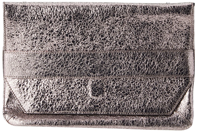Clairefontaine 410013C - One Genuine Iridescent Lambskin Leather Clutch Handbag Pouch - Céleste Shiny Brown Colour - Dimensions: 26x18x2 cm - Multi-Functional - Image 1