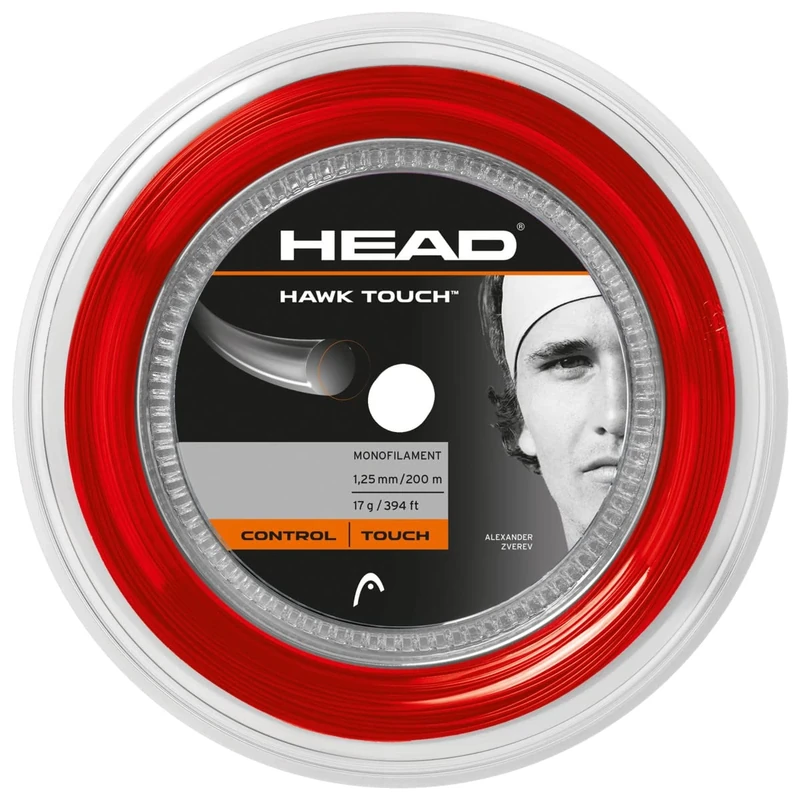 HEAD Unisex - Adult Hawk Touch Roll 120 Tennis String, Unisex - Adults, 281214-16 RD, red, 16
