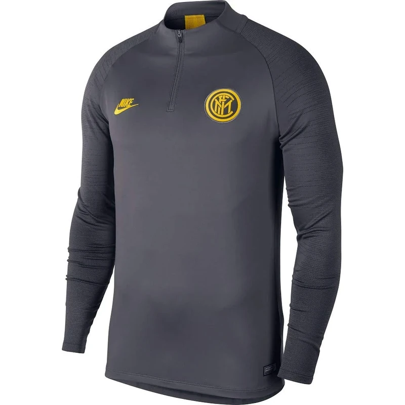 Inter Nike Nike Dri-fit Milan Strike – Men's Long-Sleeved T-Shirt, Mens, Long-Sleeved t-Shirt, AO5191, Dark Gray/Anthracite/Tour Yellow, L