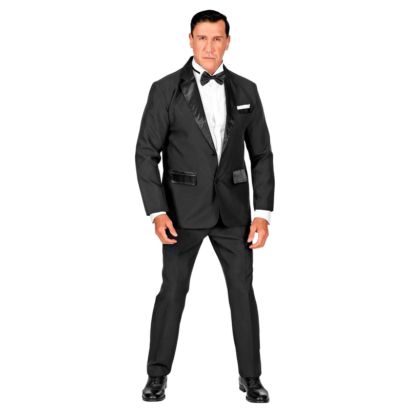 WIDMANN MILANO PARTY FASHION W Tuxedo Costume, Jacket, Trousers, Bow Tie, Suit, Secret Agent, Fancy Dress Costumes - Image 1