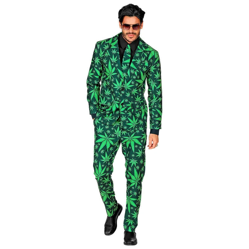W WIDMANN MILANO Party Fashion - Ganja Style Costume, Suit Hemp Leaves, Cannabis, Marijuana, Festival Outfit, Fancy Dress Costumes - Image 1