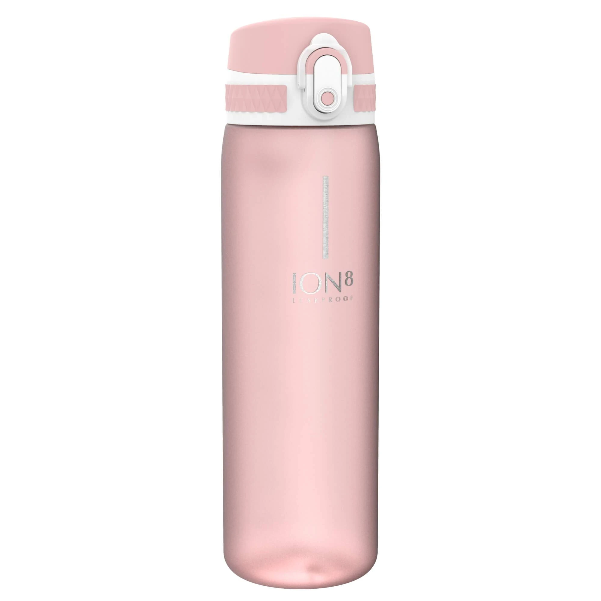 Ion8 Water Bottle, 500 ml/18 oz, Leak Proof, Easy to Open, Secure Lock, Dishwasher Safe, BPA Free, Hygienic Flip Cover, Carry Handle, Fits Cup Holders, Easy Clean, Carbon Neutral, Blush Pink