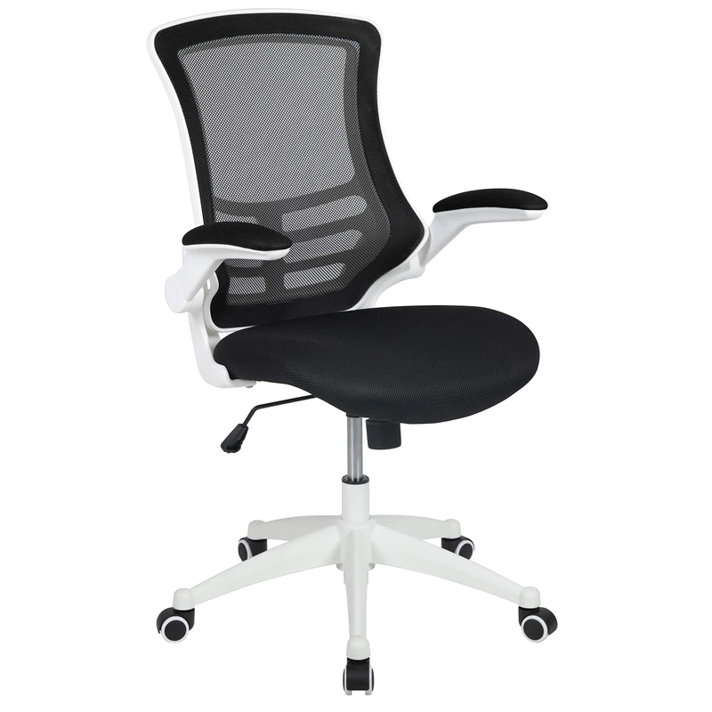 Flash Furniture Office Chair, 64.77 x 62.23 x 104.78 cm, Black Mesh/White Frame