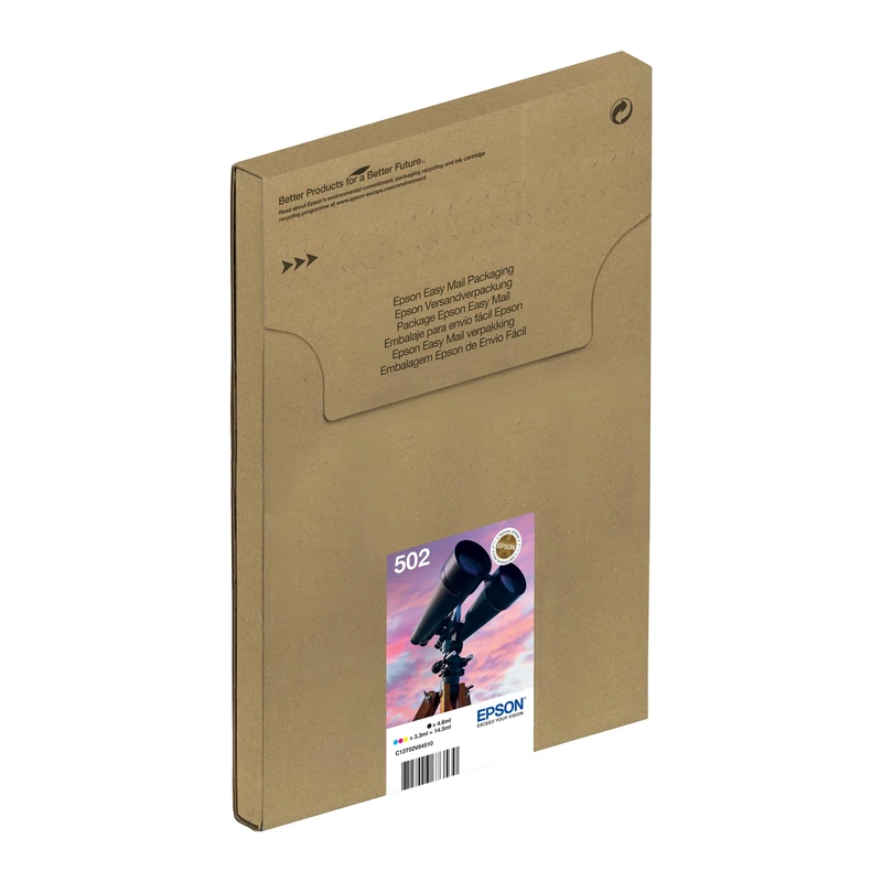 Epson 502 Binoculars Genuine Multipack, Eco-Friendly Packaging, 4-colours Ink Cartridges