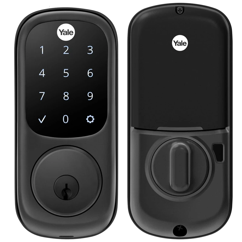 Yale Assure Lock Deadbolt, Black Suede Digital Touchscreen Non-Connected Keypad with Backup Key for Front or Back Entry Door, YRD226-NR-BSP