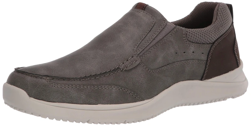 Nunn Bush Men's Conway Slip-On Moccasin Toe with Comfort Gel Loafer, Grey, 12 UK