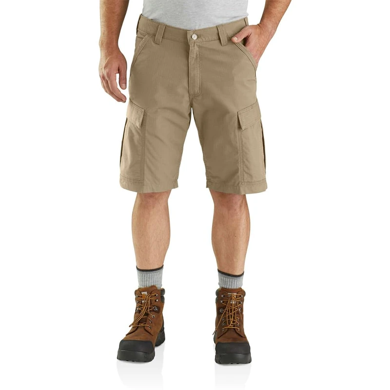Carhartt Men's Force® Relaxed Fit Ripstop Cargo Work Short, Dark Khaki, W32