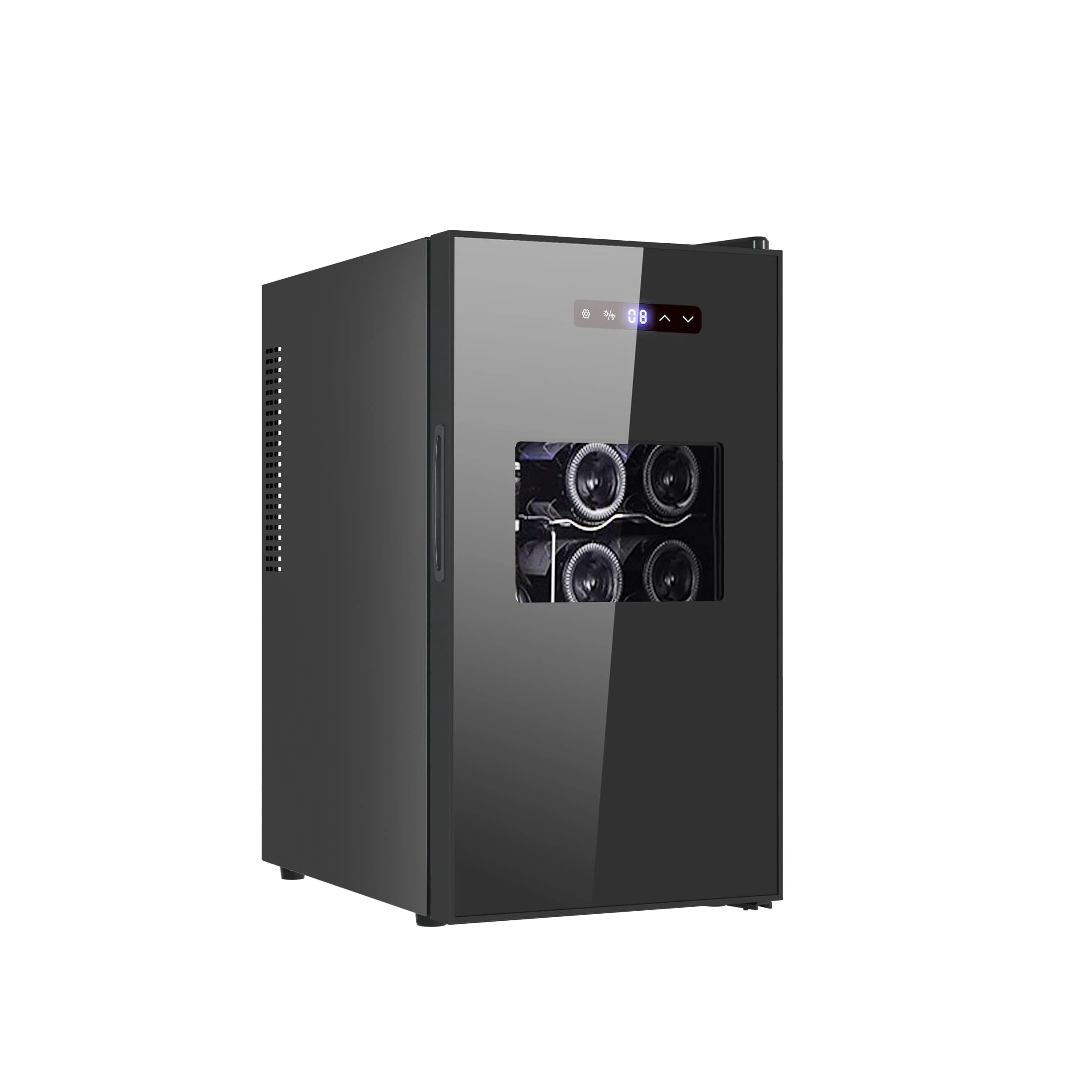 Cookology CWTE18BK Freestanding 18 Bottle Thermo Electric Wine Cooler and Chiller for Counter Top, Digital Temperature Control, Less Noise and No Vibration - In Black