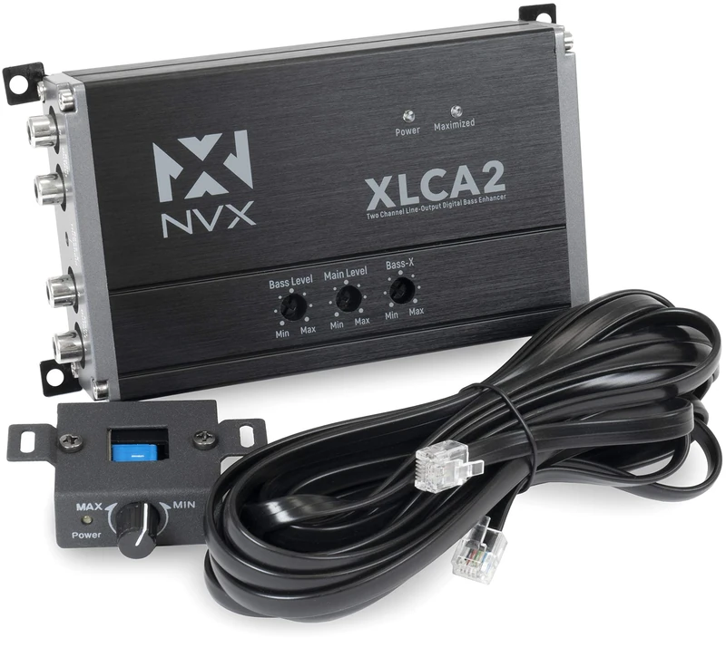 NVX XLCA2 X-Series 2-Channel Line Out Converter Digital Bass Enhancer with xBOOST and Remote Level Control