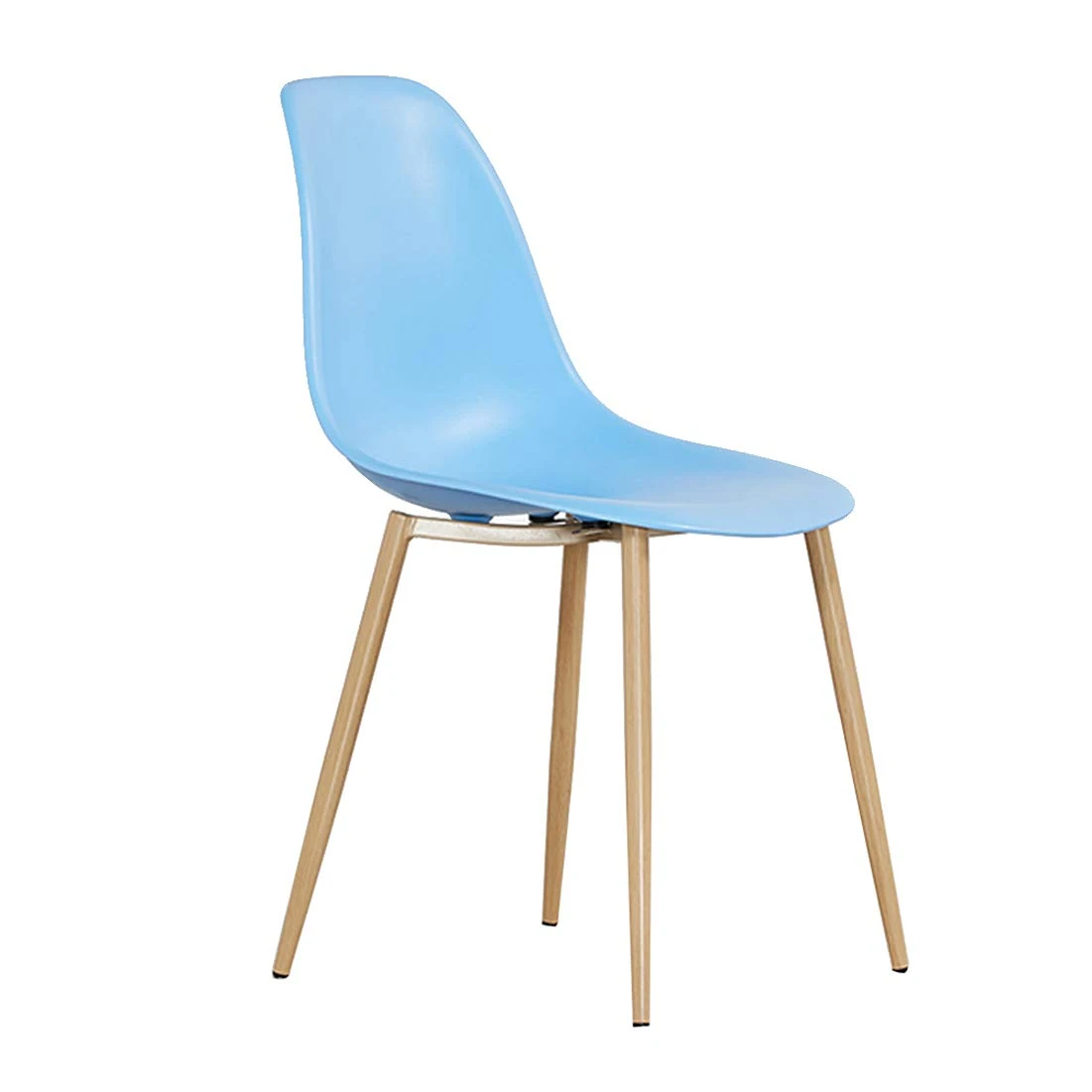 Mid-Century Modern PP Plastic Dining Chair with Metal Legs, Ergonomically designed comfort curve, for Living Room/Cafe/Lounge/Study Room/Dining Room/Pub